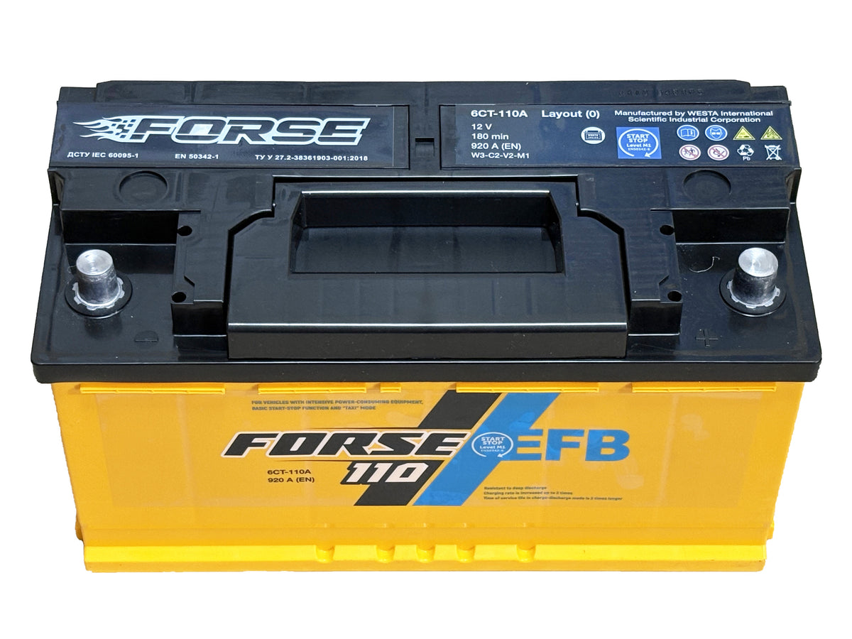 Аккумулятор Forse 110Ah EFB, крышка открыта