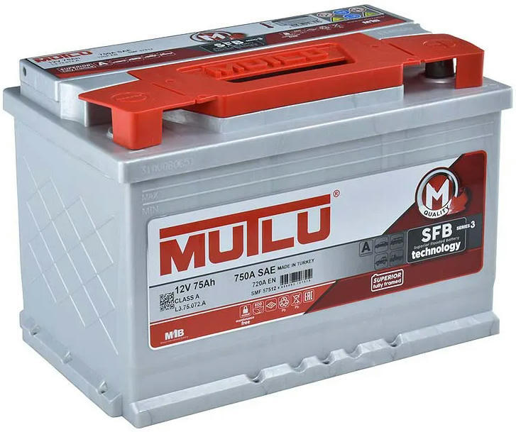 Аккумулятор MUTLU 75Ah 720A, вид сбоку