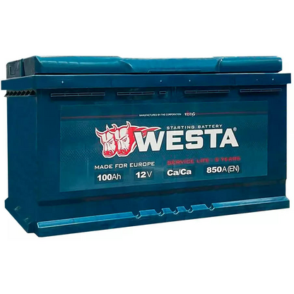 Аккумулятор WESTA 100Ah 850A, вид спереди