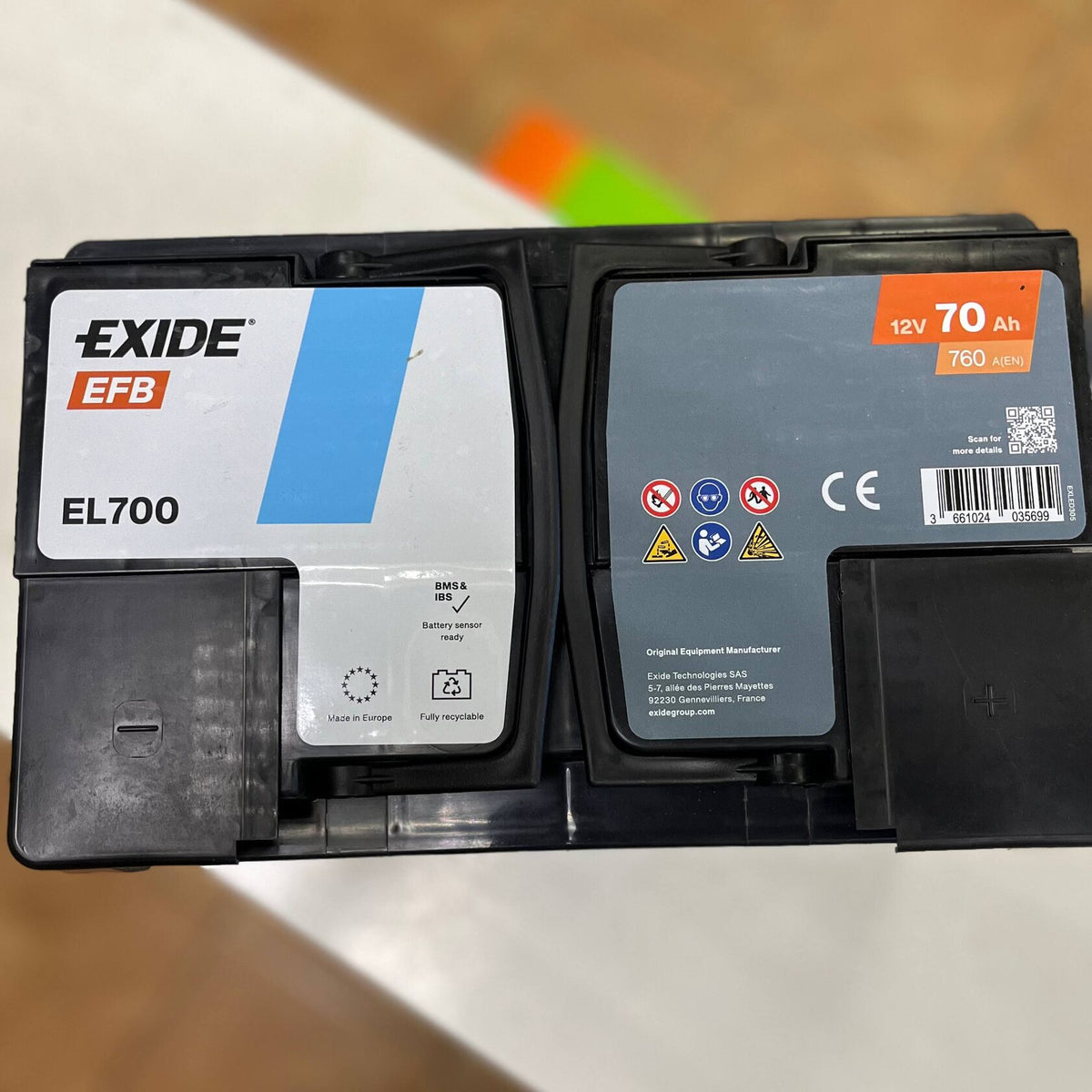 Аккумулятор EXIDE EFB 70Ah 760A Start-Stop