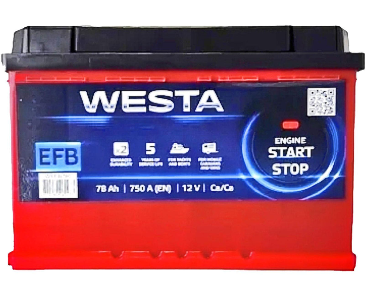 Аккумулятор Westa 78Ah EFB, ещё ракурс