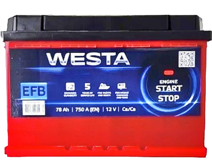 Аккумулятор Westa 78Ah EFB, ещё ракурс