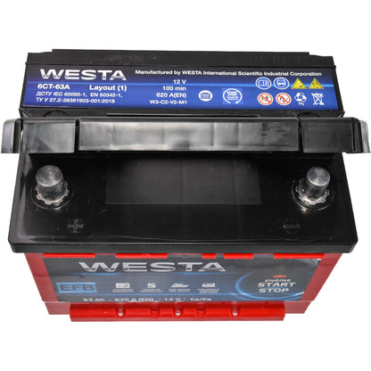 Акумулятор WESTA 63Ah EFB