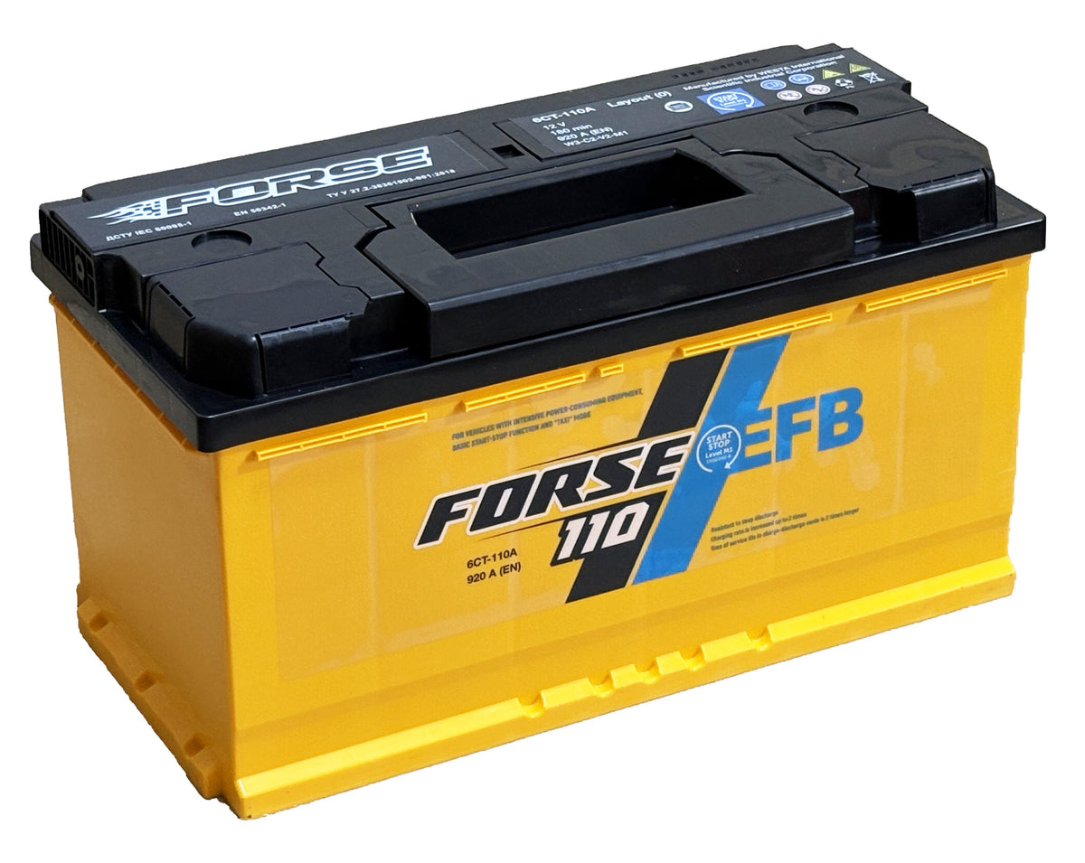 Аккумулятор Forse 110Ah EFB, вид спереди