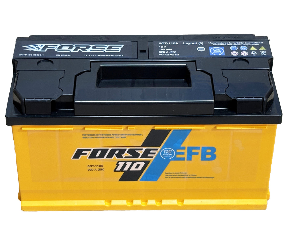Аккумулятор Forse 110Ah EFB, вид сбоку