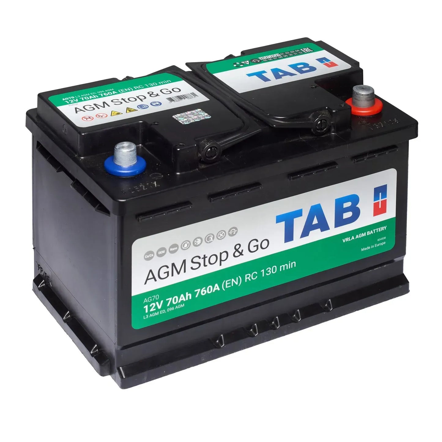 Акумулятор TAB AGM 70Ah 760A