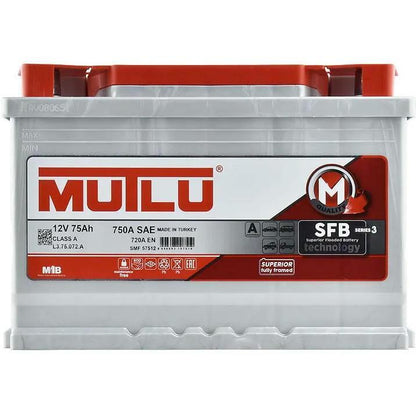 Аккумулятор MUTLU 75Ah 720A, вид спереди