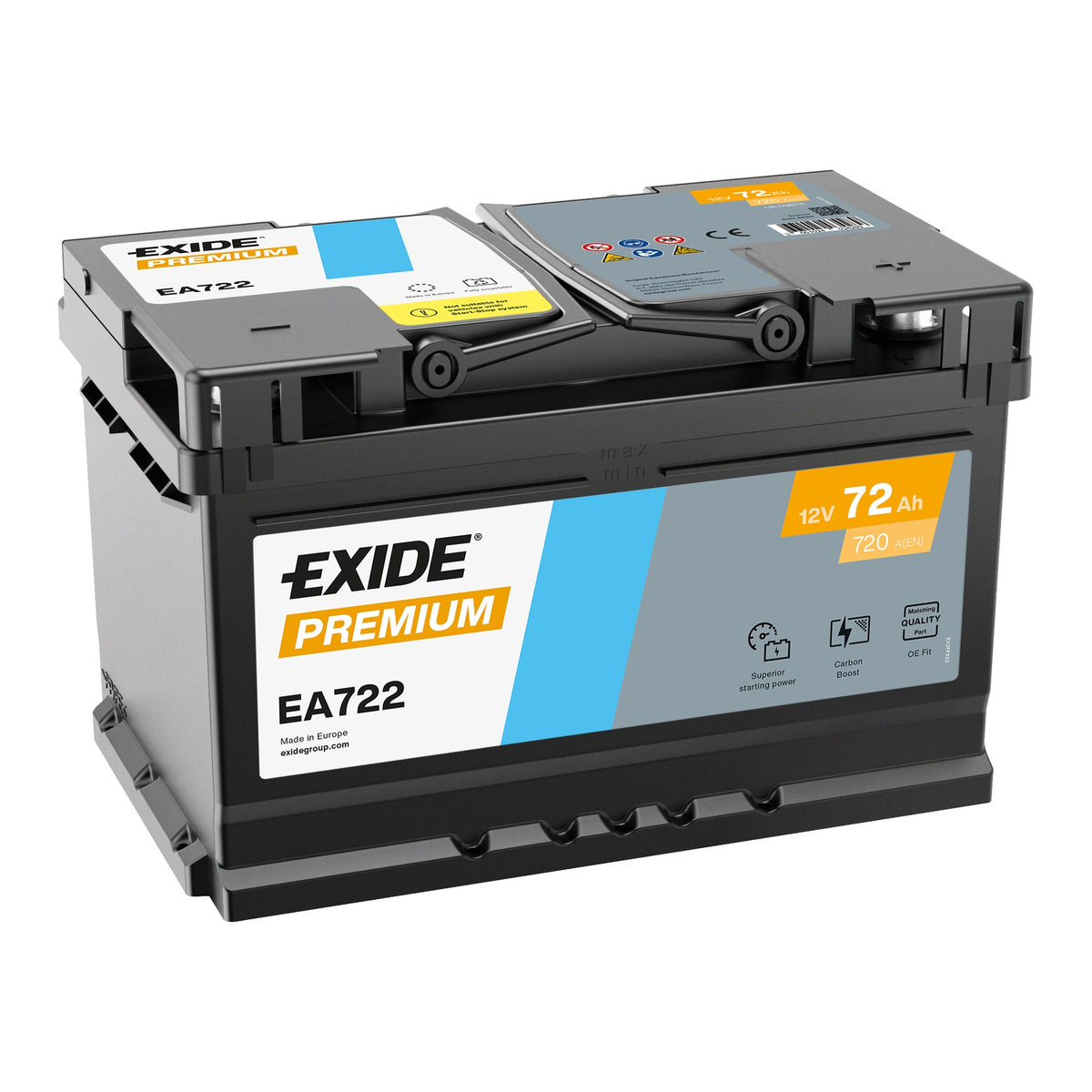 Аккумулятор EXIDE Premium 72Ah 720A